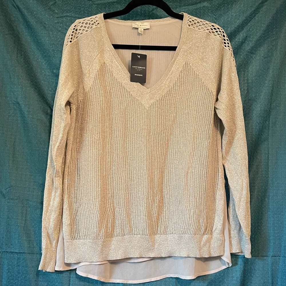 Lucky Brand Shimmer Gold Sweater